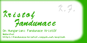 kristof fandunace business card